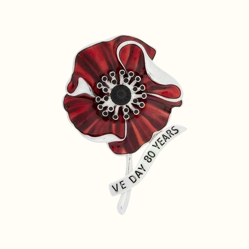 🌺 Red Enamel Poppy Brooch