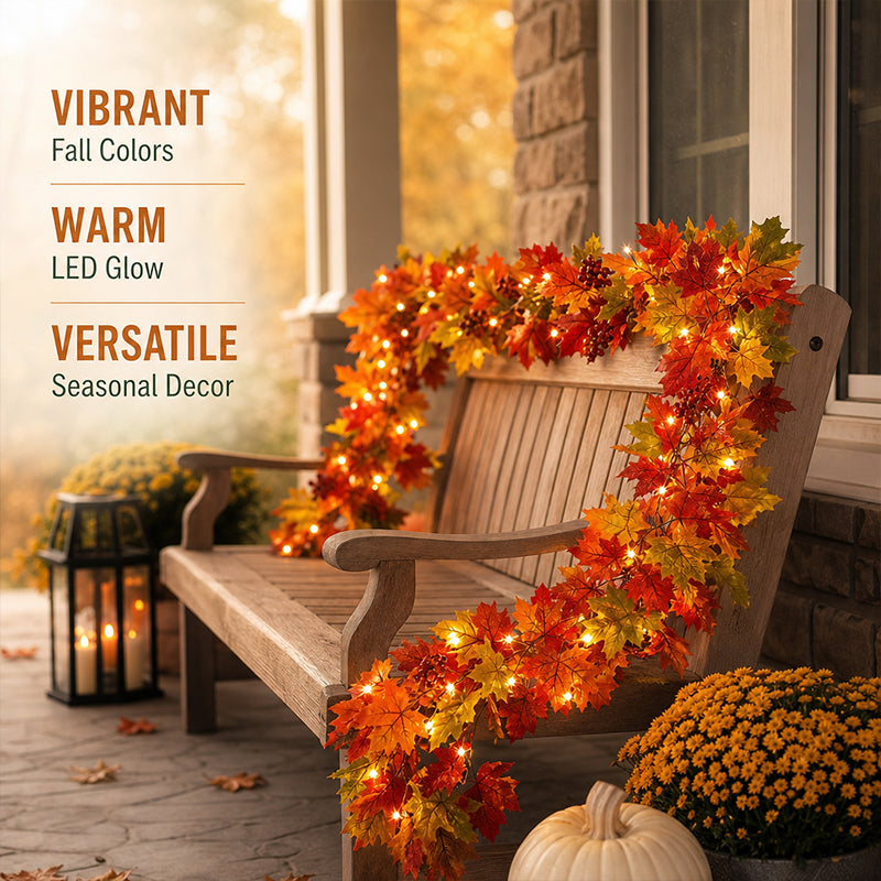 Autumn Maple Leaf Garland Decoration Set | Create a Warm Autumn Home Atmosphere
