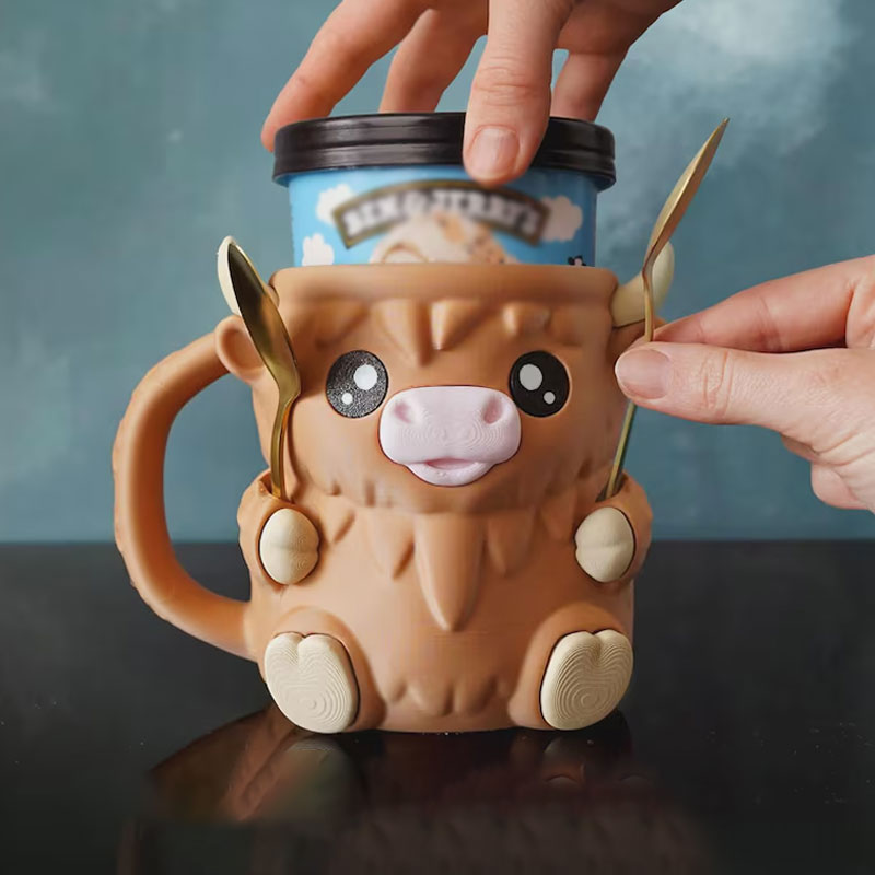 Ferdinand Highland Cow Ice Cream Pint Holder