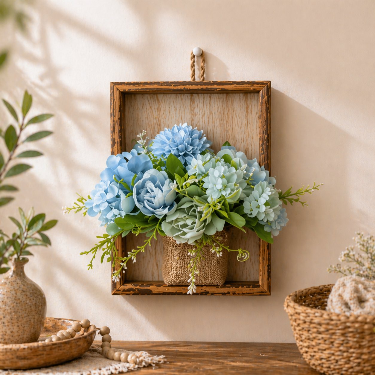 Eternal Bloom: The Rustic Floral Wall Gallery