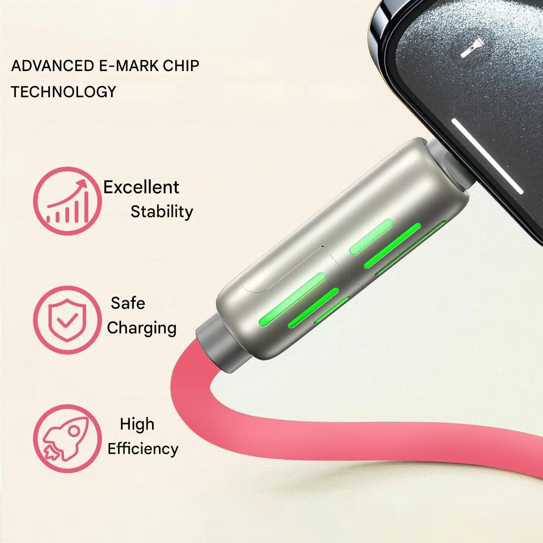 ⏰4-in-1 USB charging cable, fast charging, MAX. 60 W