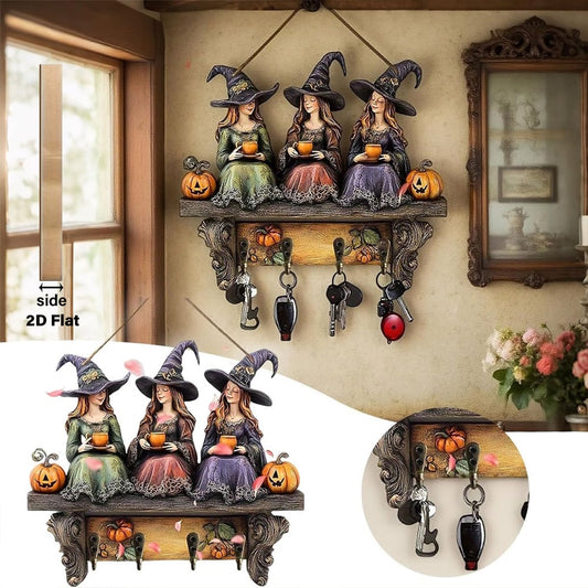 🎃2025 Halloween Witch Keyring Wooden Wall Decoration