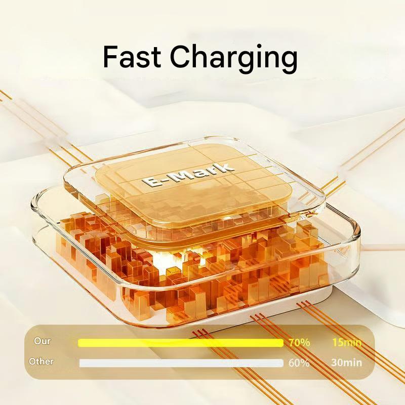 ⏰4-in-1 USB charging cable, fast charging, MAX. 60 W