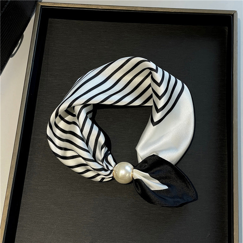 🤍 Pearl Scarf Necklace with Magnetic Clasp