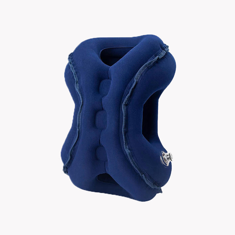 ✈️💤 Portable Inflatable Airplane Sleep Pillow — Forward & Side Rest Support
