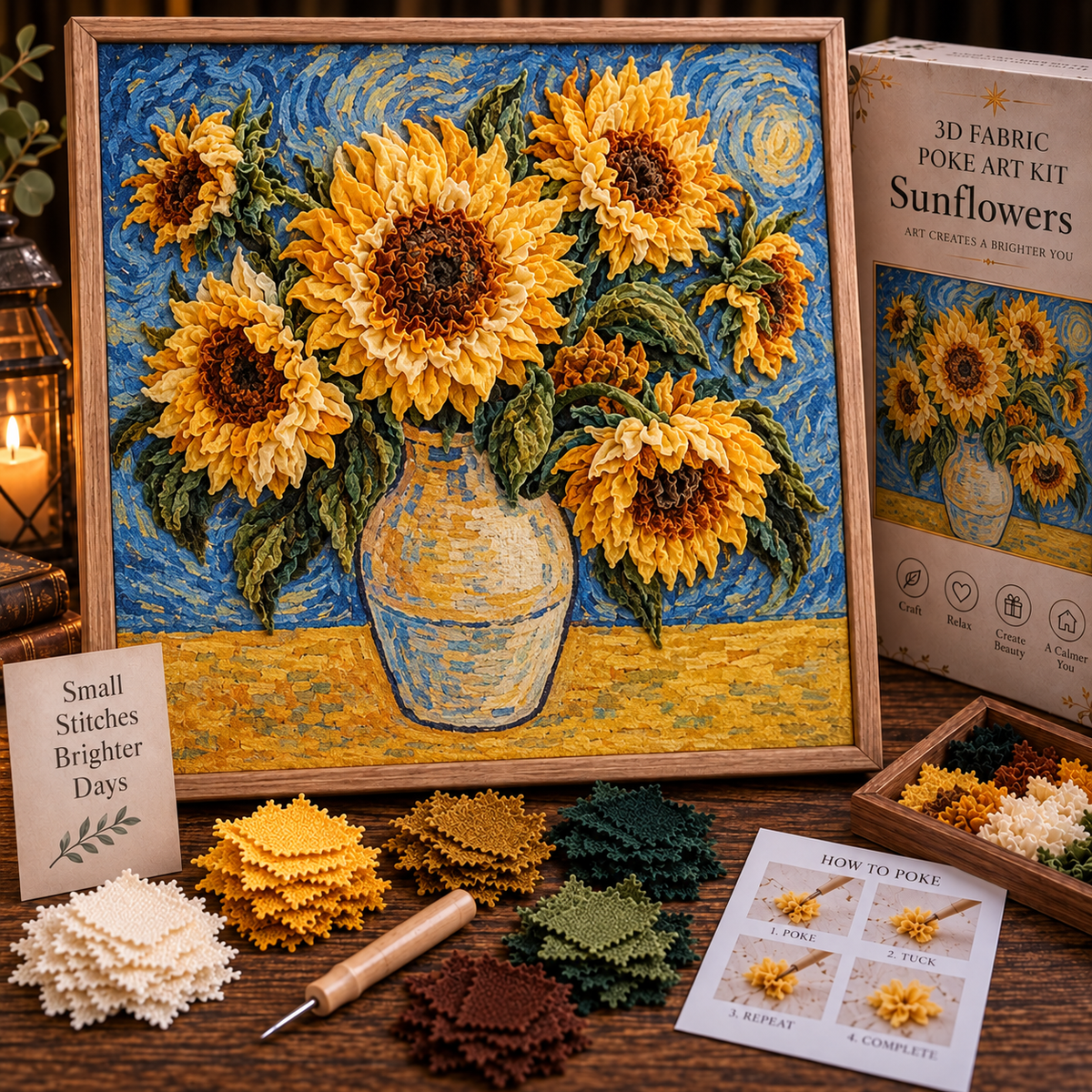 🎨 Van Gogh 3D Fabric Art Kit | Create Your Own Textured Masterpiece