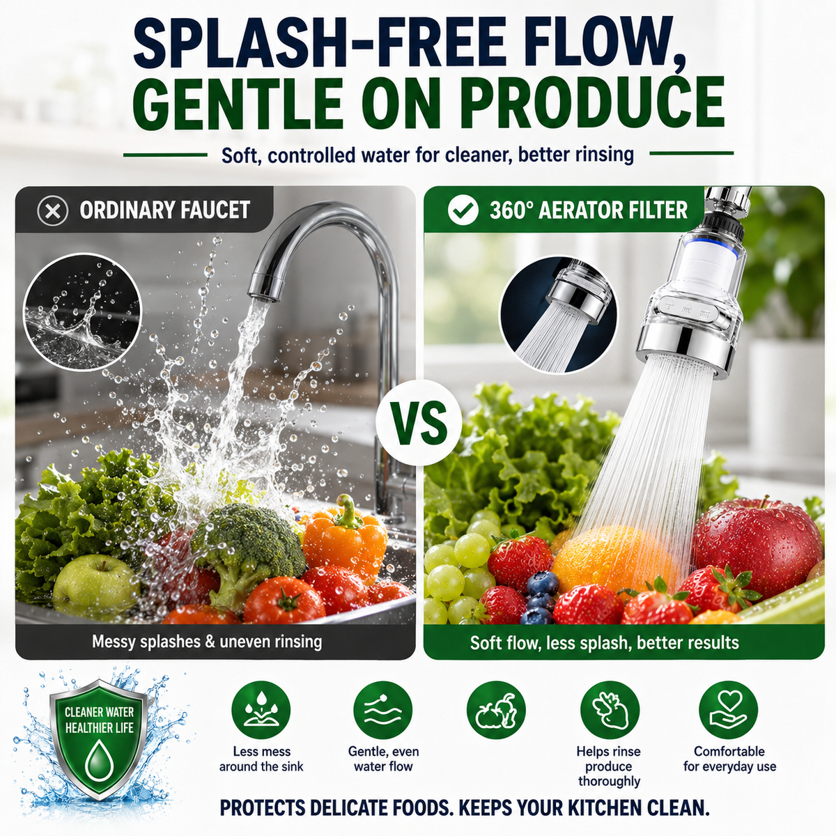 🚰 Save 50%! 💧 360° Faucet Filter – 6‑layer, 3 modes & splash‑free ✨
