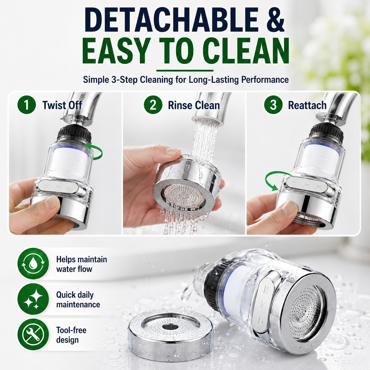 🚰 Save 50%! 💧 360° Faucet Filter – 6‑layer, 3 modes & splash‑free ✨
