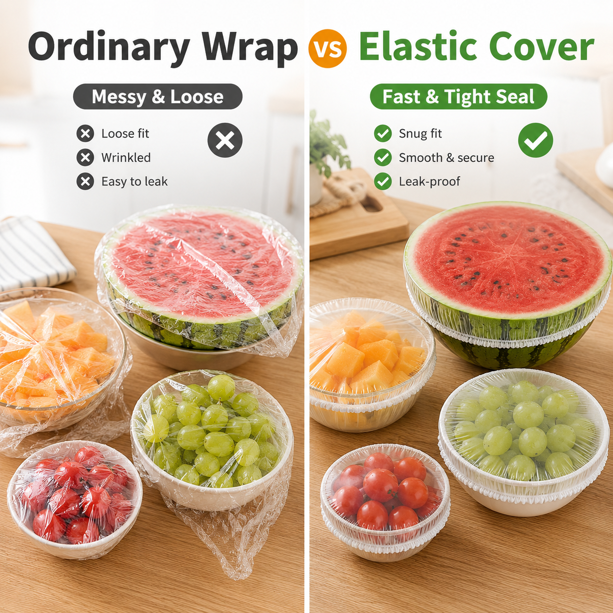 ⌛️ LAST DAY! 🔥 Free Delivery Today Only 🥦 The Laziest (and Best) Way to Keep Food Fresh 👉 No Cling Film Tangles. Just Stretch, Snap & Done! (200-Piece Bulk) 🥗✨
