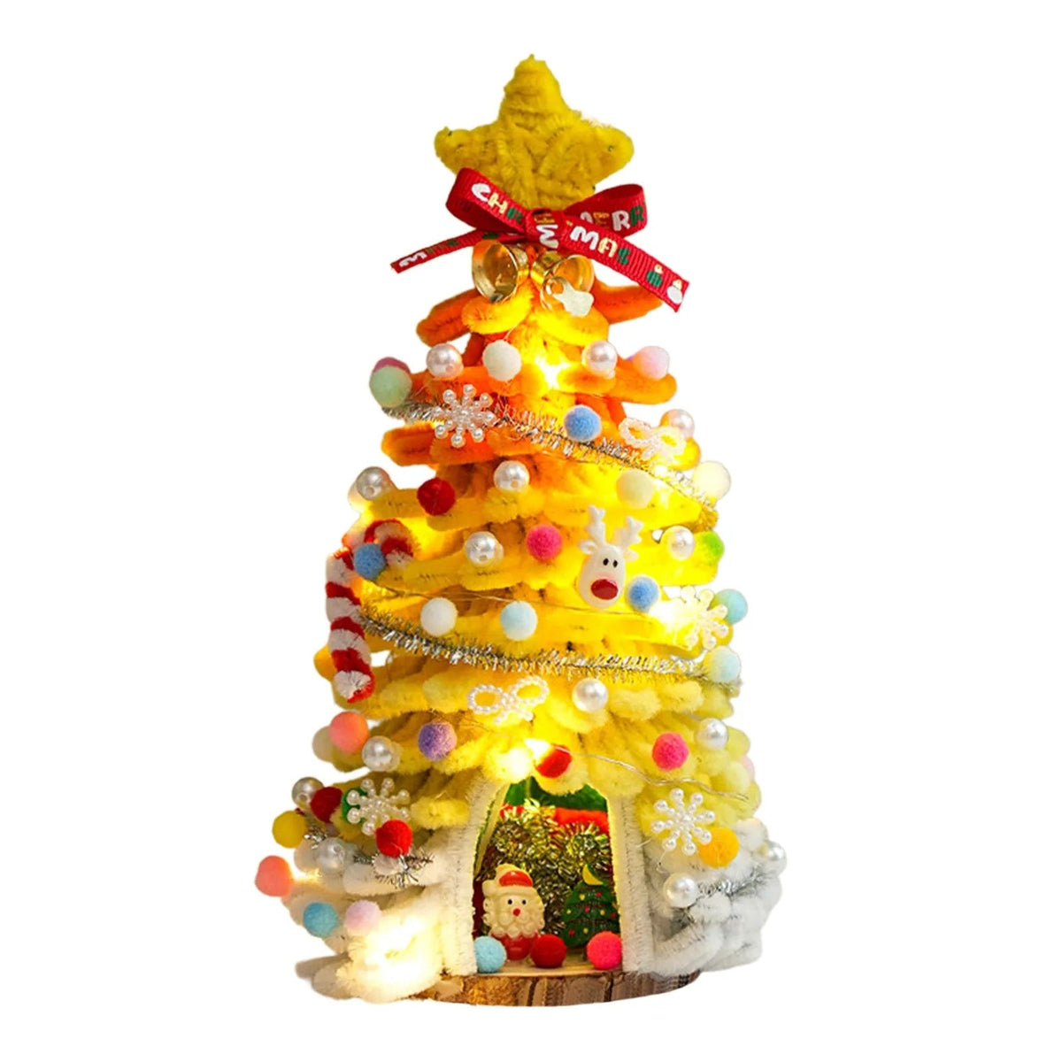 DIY Pipe-Cleaner Christmas Tree House Kit with Lights