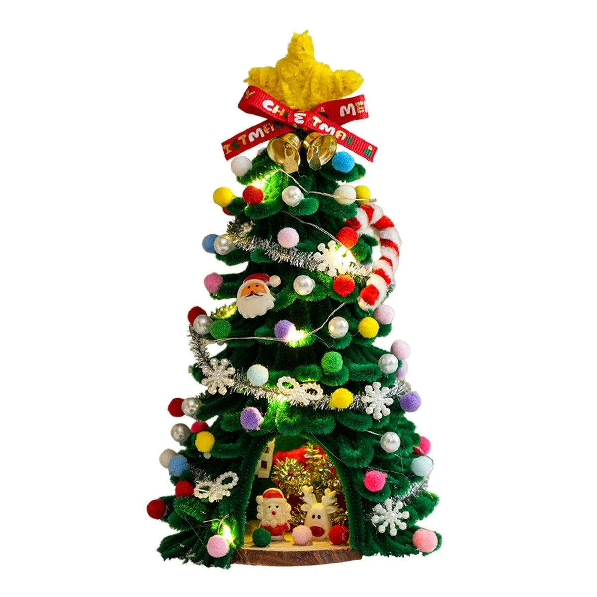 DIY Pipe-Cleaner Christmas Tree House Kit with Lights