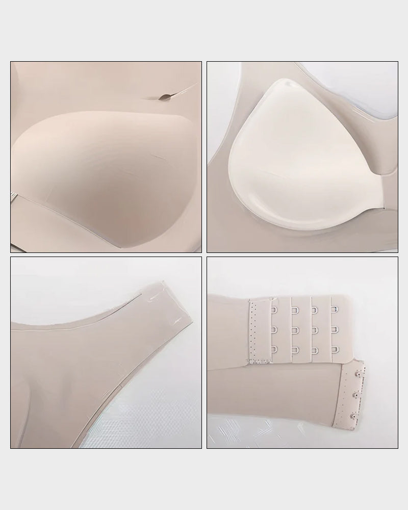 Wireless Support Bra with Front Closure and Crossed Straps at the Back