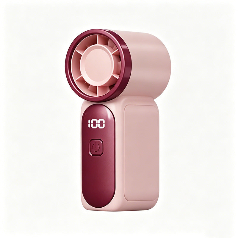Mini Handheld Fan with LED Display –👍5-Speed Turbo Pocket size Fan.✨USB Rechargeable, High-Speed Cooling for Travel & Makeup. Perfect Gift. Portable Refrigeration