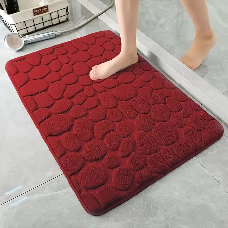 Memory Foam Embossed Soft Stone Bathroom Non-slip Carpet