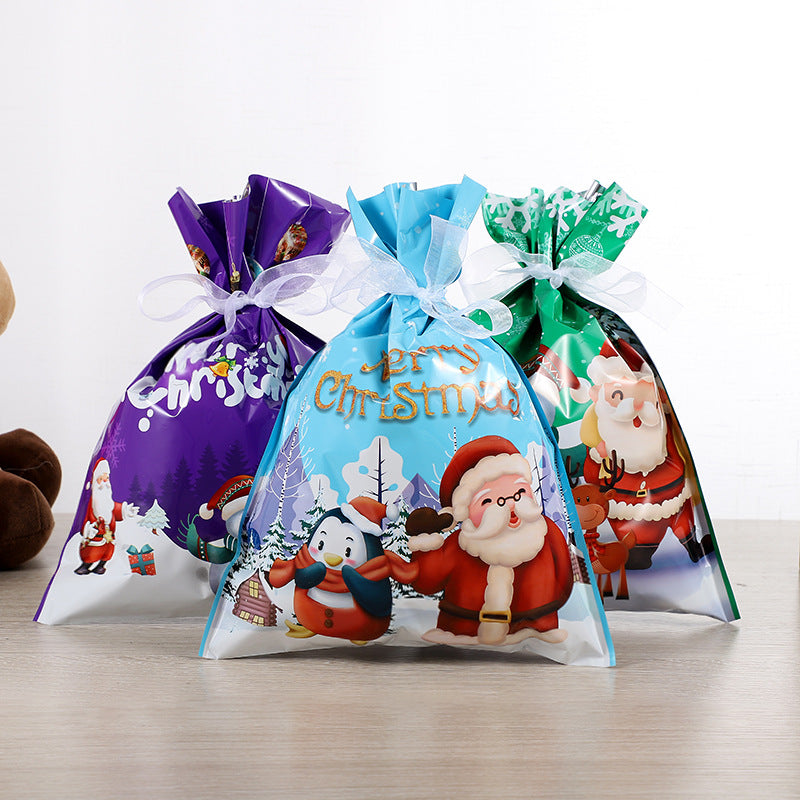 Christmas gift bags with drawstrings