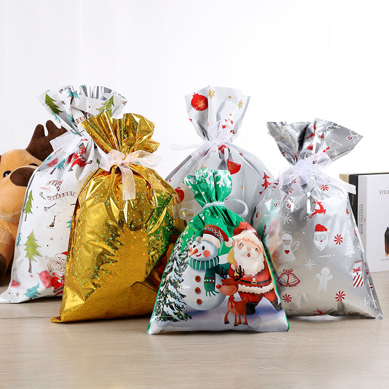 Christmas gift bags with drawstrings