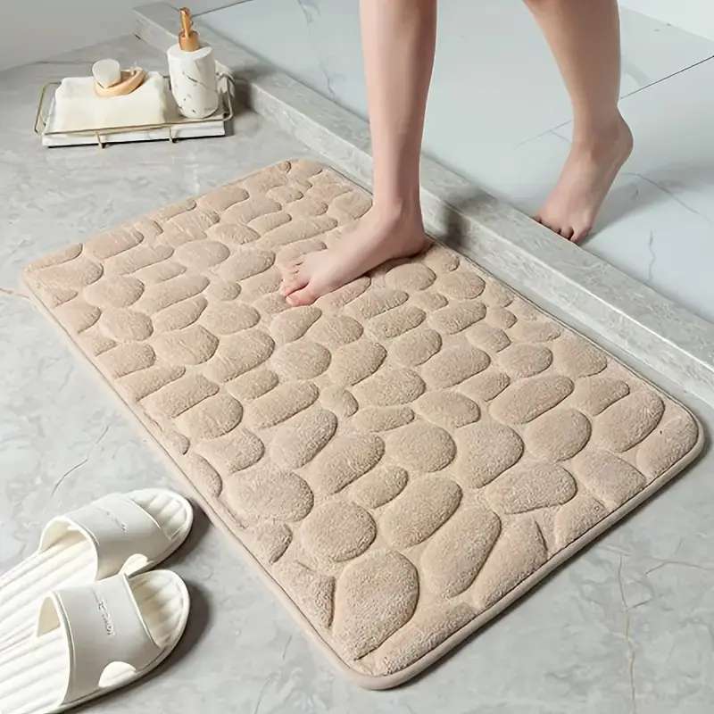 Memory Foam Embossed Soft Stone Bathroom Non-slip Carpet