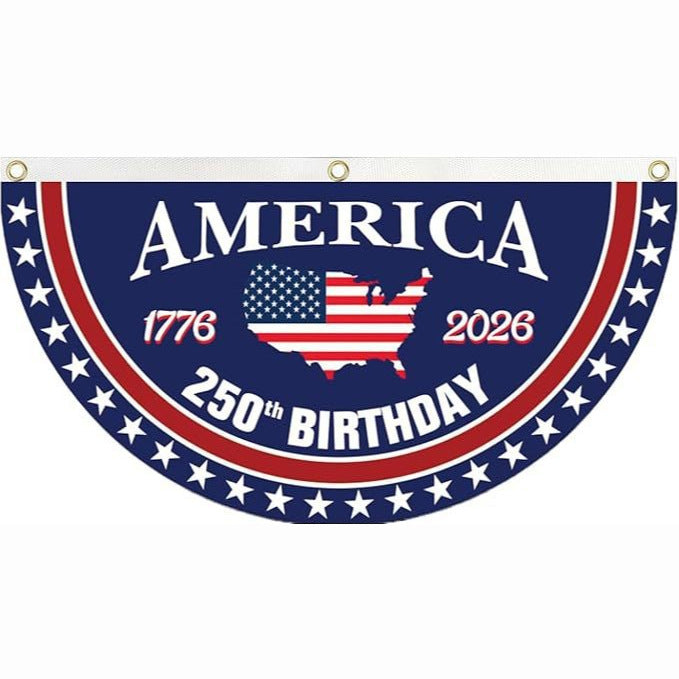 🔥49% OFF Today Only - America 250th Birthday Semicircular Flag Banner