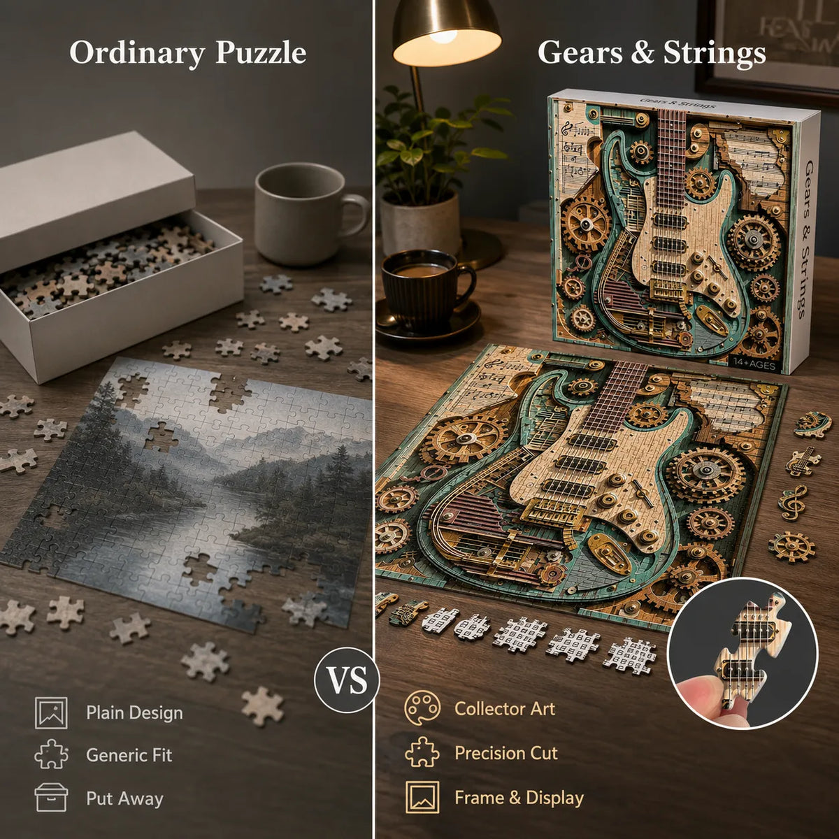 🎸 Gears & Strings 1000-Piece Steampunk Guitar Puzzle ⚙️✨