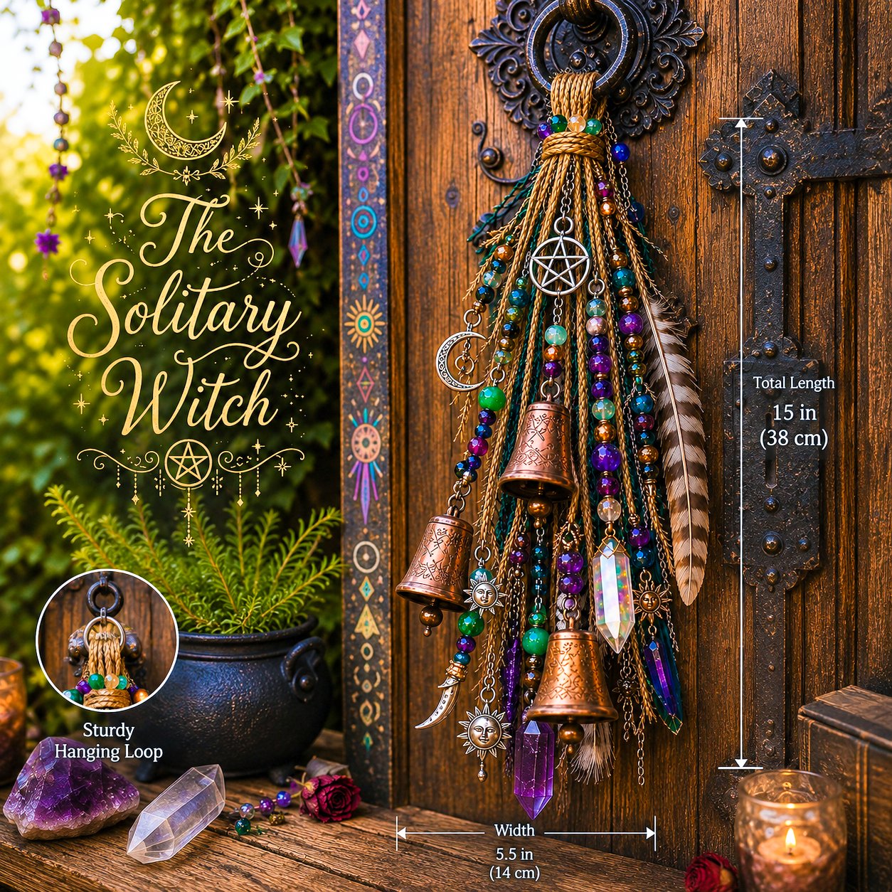 🔮Witch door decoration bell | 🌙Bells, Crystals & Celestial Hanging Decor