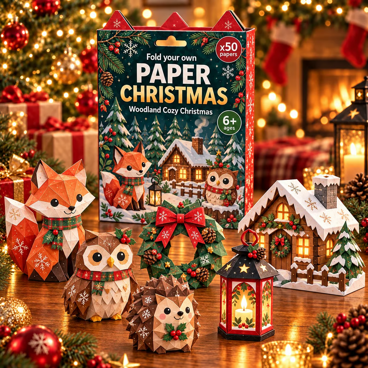 🎄DIY Paper Christmas Craft Kit – 250 Sheets, 5 Festive Themes🌟