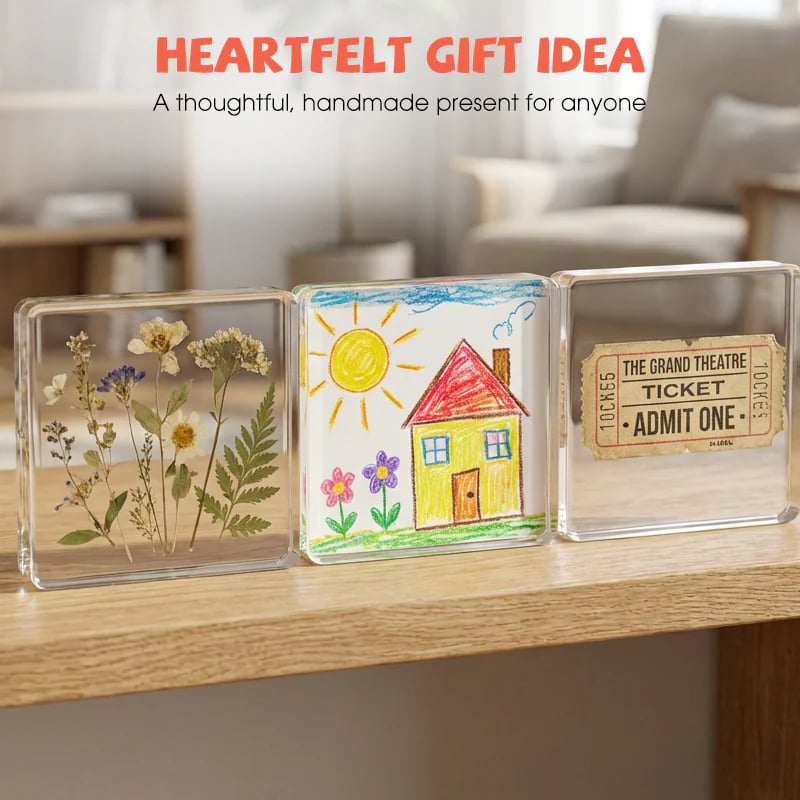 ✂🎞 2" x 2" Clear Acrylic DIY Fridge Magnet Set with Adhesive Backing – Square Magnetic Photo Frames with Stunning 3D Effect 💕