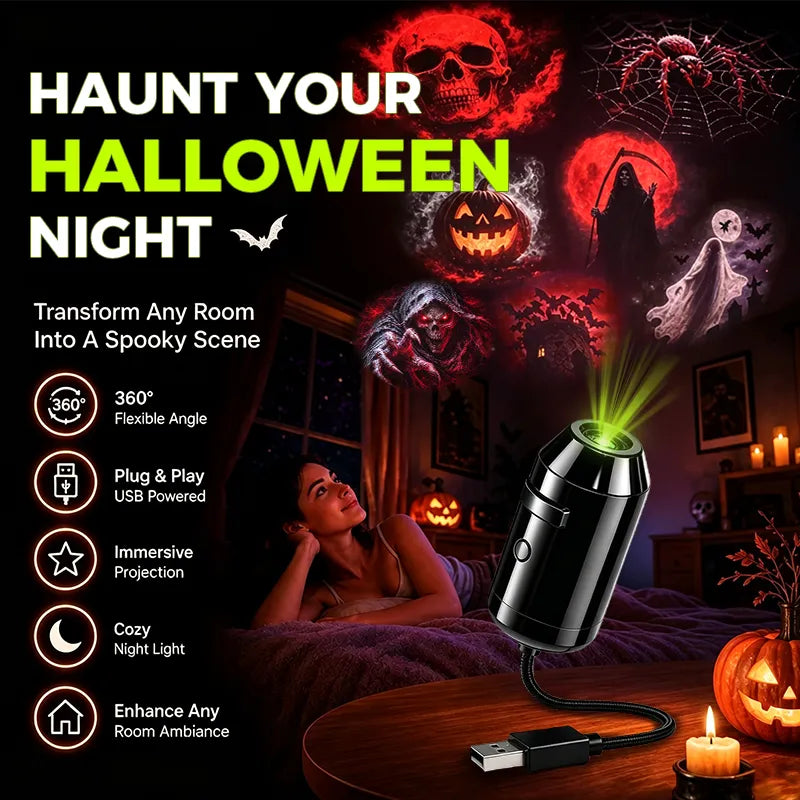 Plug-&-Play HD Star Projector: Halloween 6-Disc Set