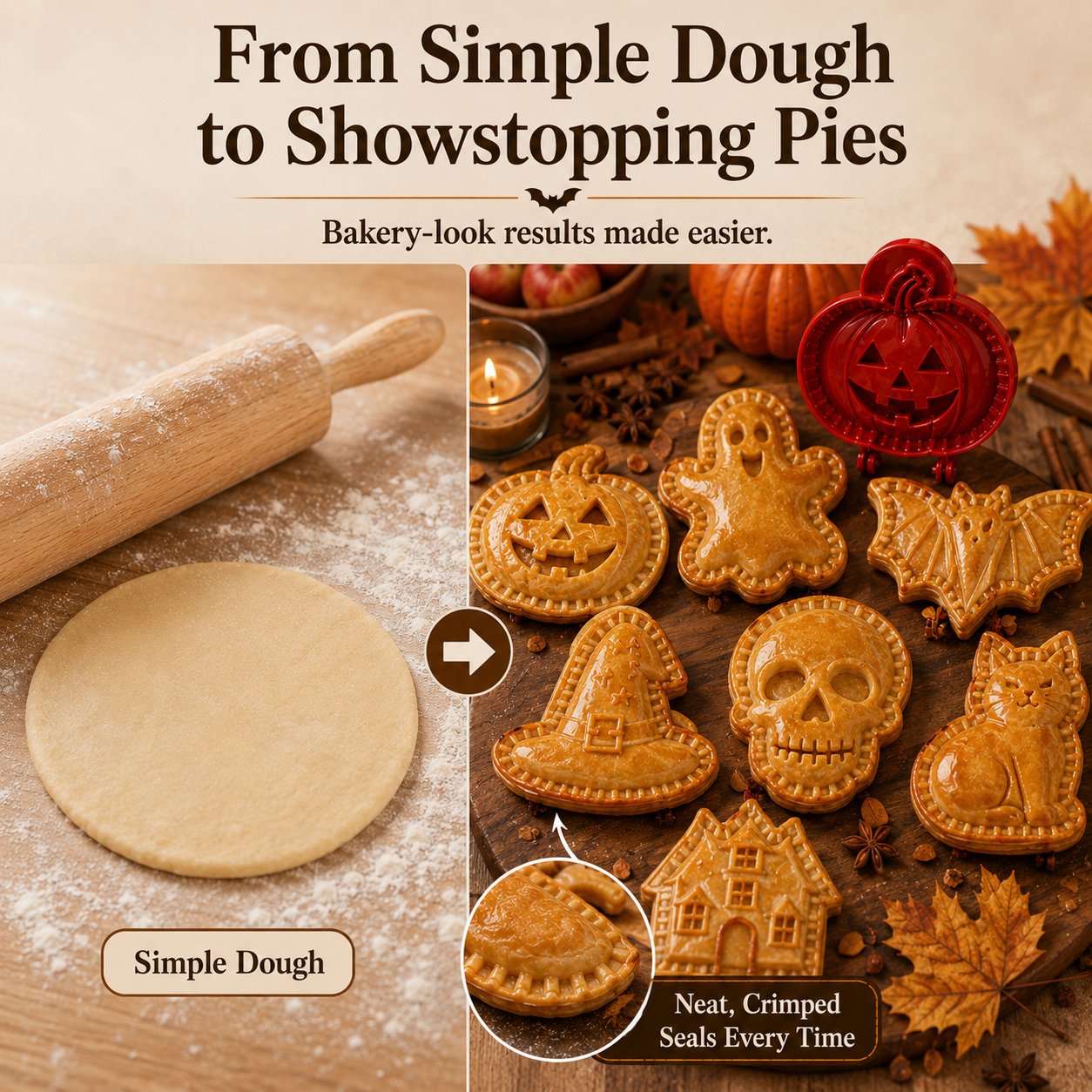 🎃 8-Piece Halloween Mini Hand Pie Mold Set
