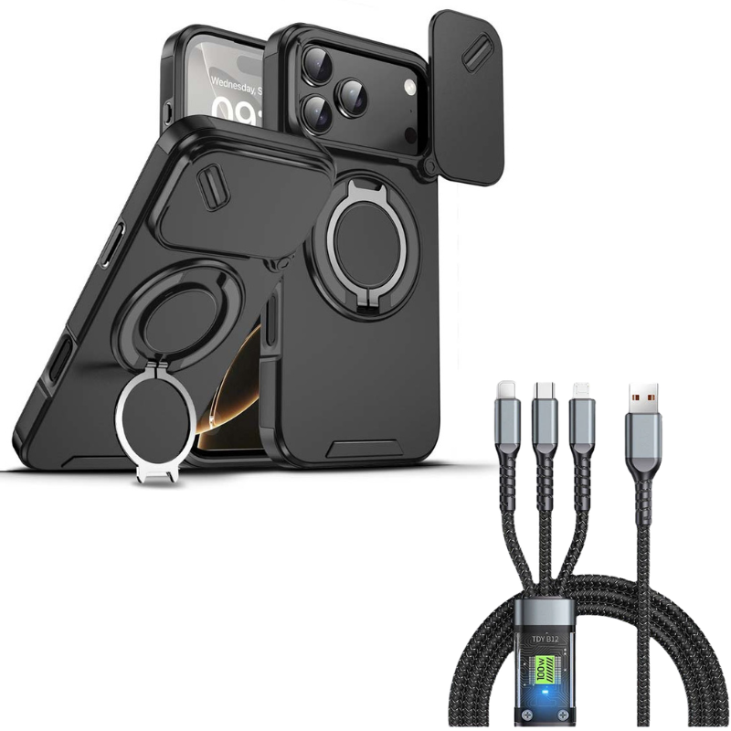 🔥50% OFF🔥 Magnetic phone case with ring holder for iPhone. Military-grade "airbag" protection