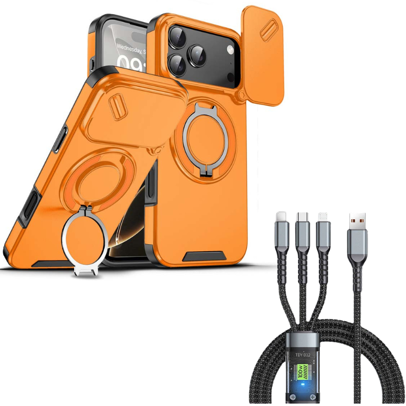 🔥50% OFF🔥 Magnetic phone case with ring holder for iPhone. Military-grade "airbag" protection