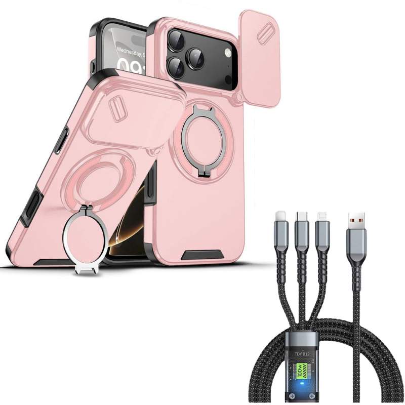 🔥50% OFF🔥 Magnetic phone case with ring holder for iPhone. Military-grade "airbag" protection