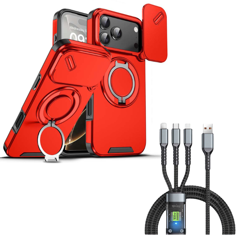 🔥50% OFF🔥 Magnetic phone case with ring holder for iPhone. Military-grade "airbag" protection