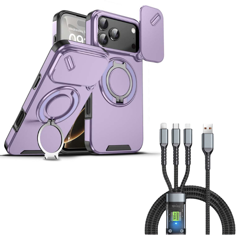 🔥50% OFF🔥 Magnetic phone case with ring holder for iPhone. Military-grade "airbag" protection