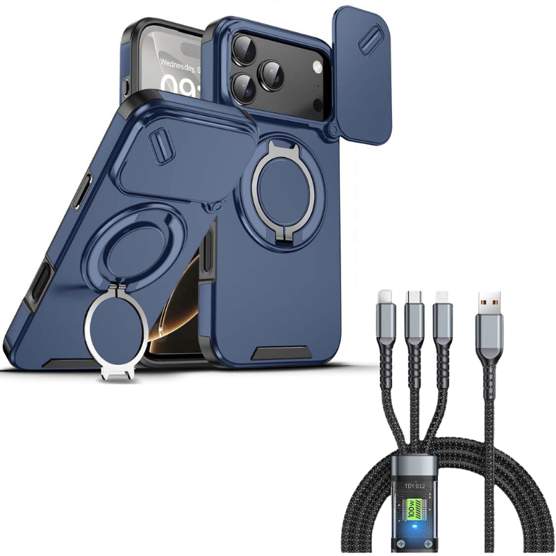 🔥50% OFF🔥 Magnetic phone case with ring holder for iPhone. Military-grade "airbag" protection