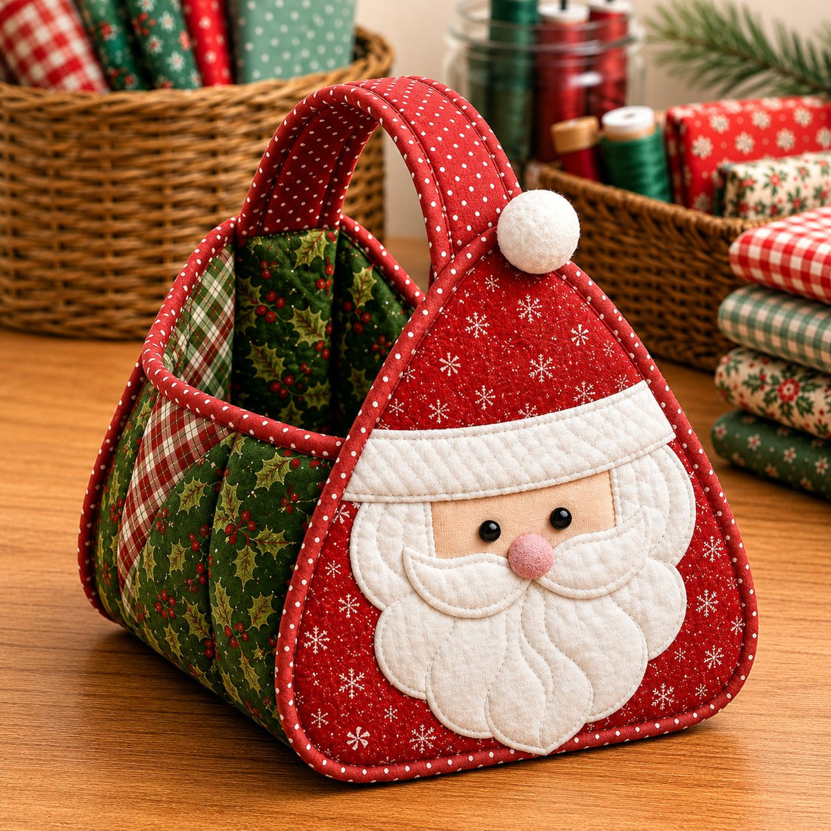 🎄 Christmas Character Quilted Carry Basket ✨