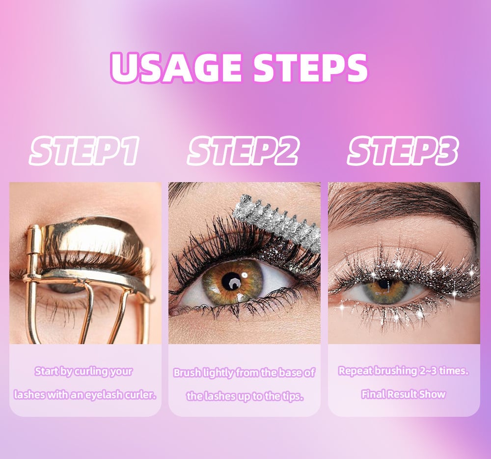 💎BUY 1 GET 1 FREE🌟 Waterproof Diamond Glitter Mascara - Long-lasting Curl, Sparkling Shine, Create Captivating Eyes!