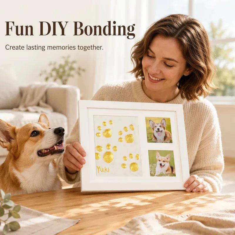 DIY Pet Paw Print Keepsake Frame Kit – Paw Impression & Photo Display