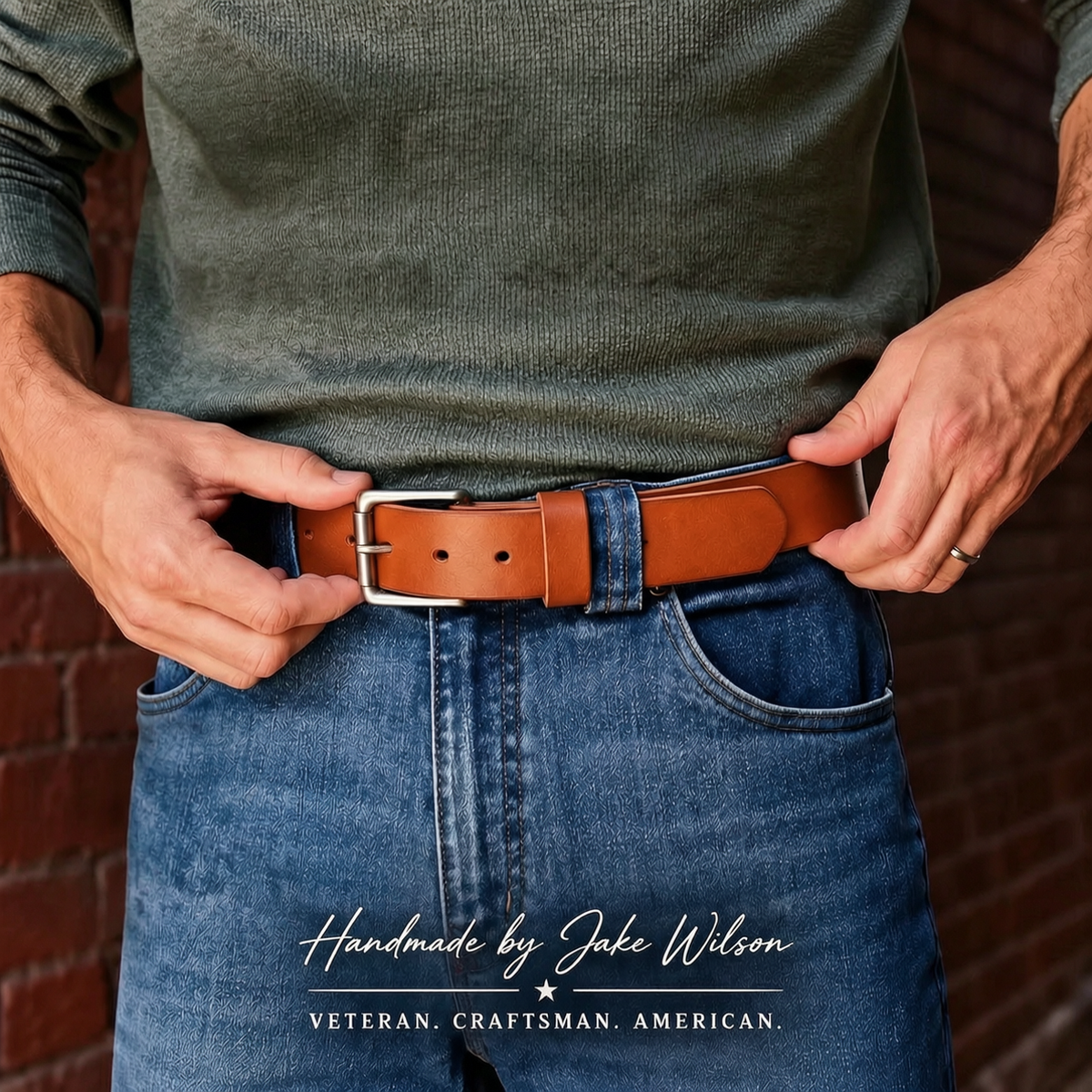 🔥 Handmade Full-Grain Buffalo Leather Belt – Built to Last