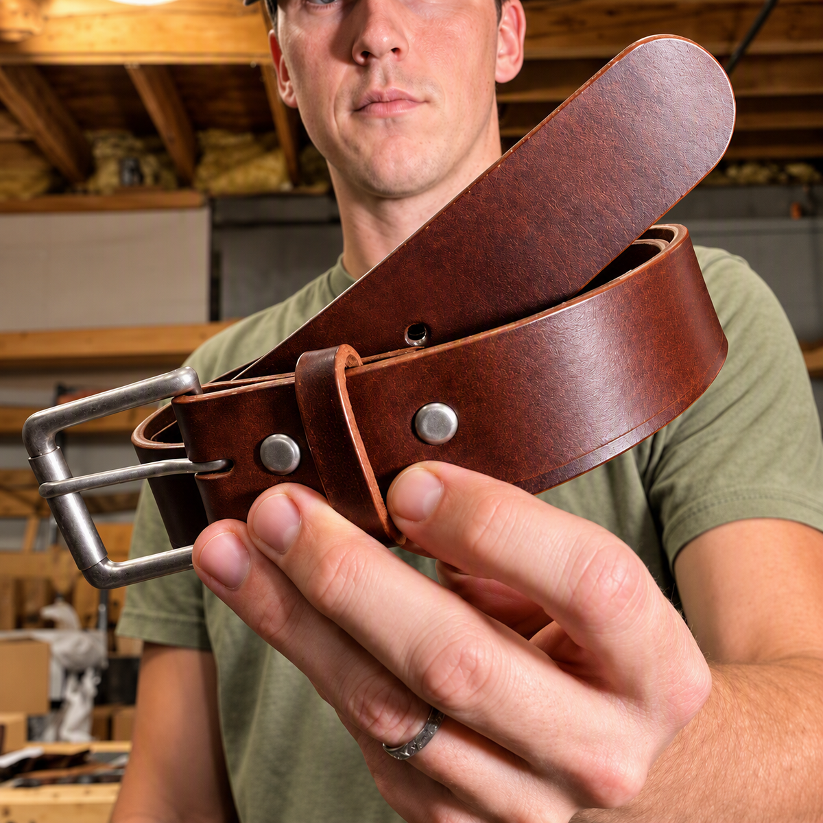 🔥 Handmade Full-Grain Buffalo Leather Belt – Built to Last