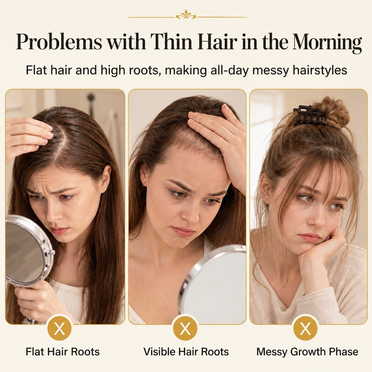 💇‍♀️ Artificial air-bangs with side sections & hair clip – synthetic front section for women, natural & versatile