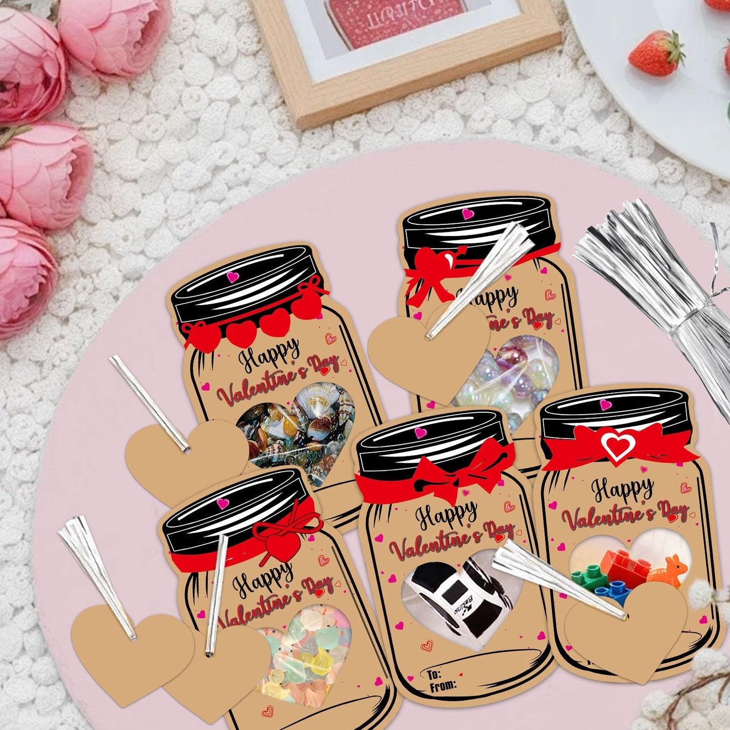 💖 Valentine’s Day Cards for Kids –  Mason Jar Valentine Gift Cards 💖
