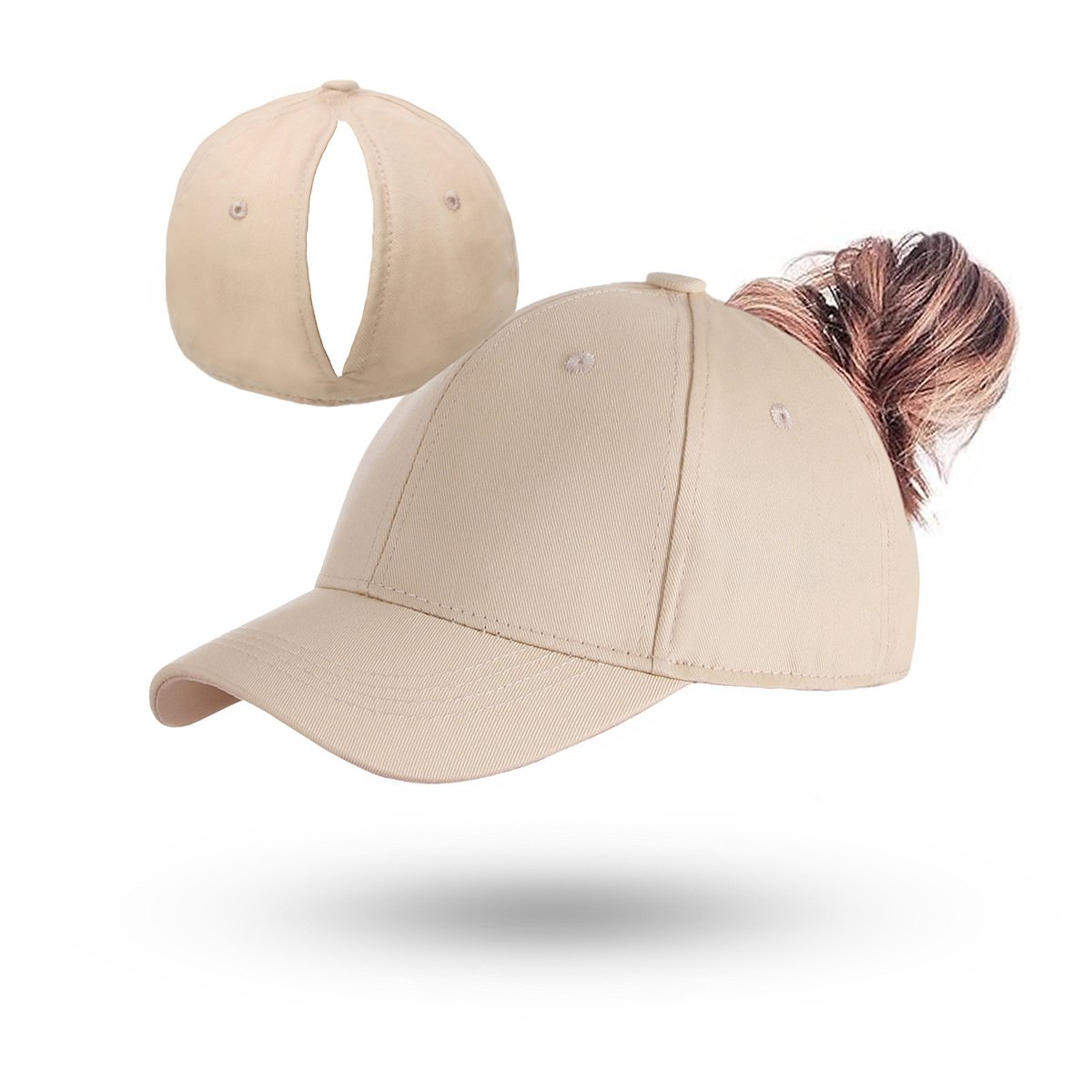 Ponytail Baseball Cap with Magnetic Closure