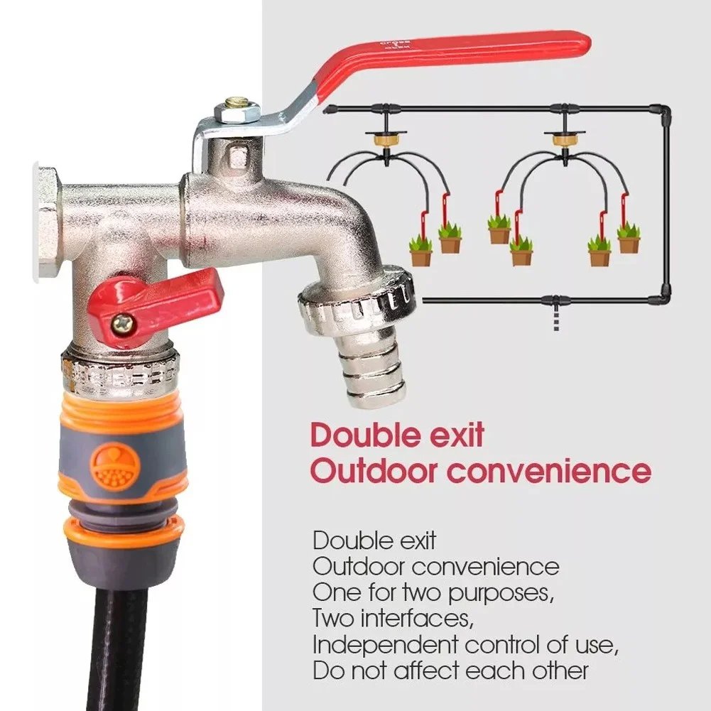 🔥 FLASH SALE: 50% OFF! ⚙️ Universal Stainless Steel Double Outlet Garden Faucet – Independent Valves, Heavy-Duty & Easy Install 🚰