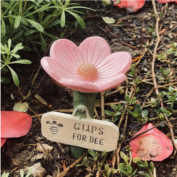 Flower-Shaped Ceramic Bee Watering Station