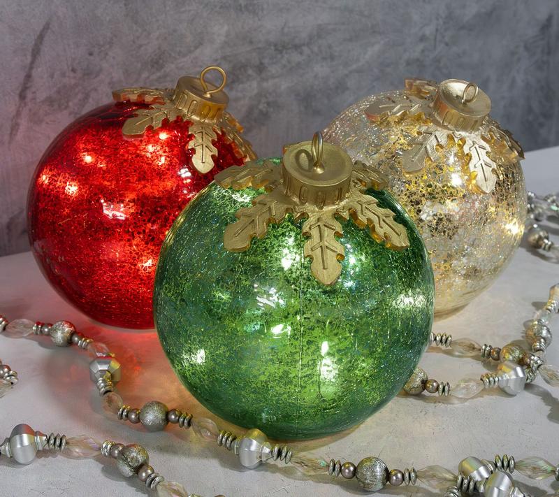 Glass Tabletop Christmas Ornaments