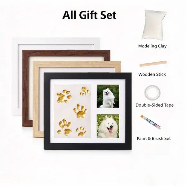 DIY Pet Paw Print Keepsake Frame Kit – Paw Impression & Photo Display