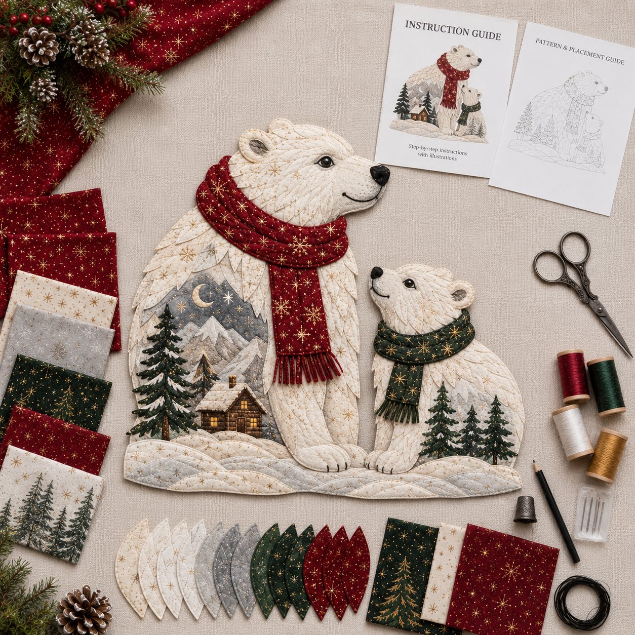 🔥Last Day 49% OFF - 🎄🎅Christmas Woodland Wildlife DIY Patchwork Kit