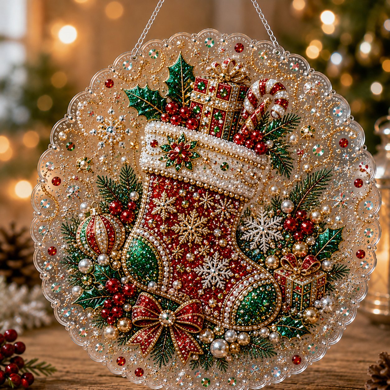 🎄Christmas Pearl Diamond Art Hanging Ornament Kit 🎅💎