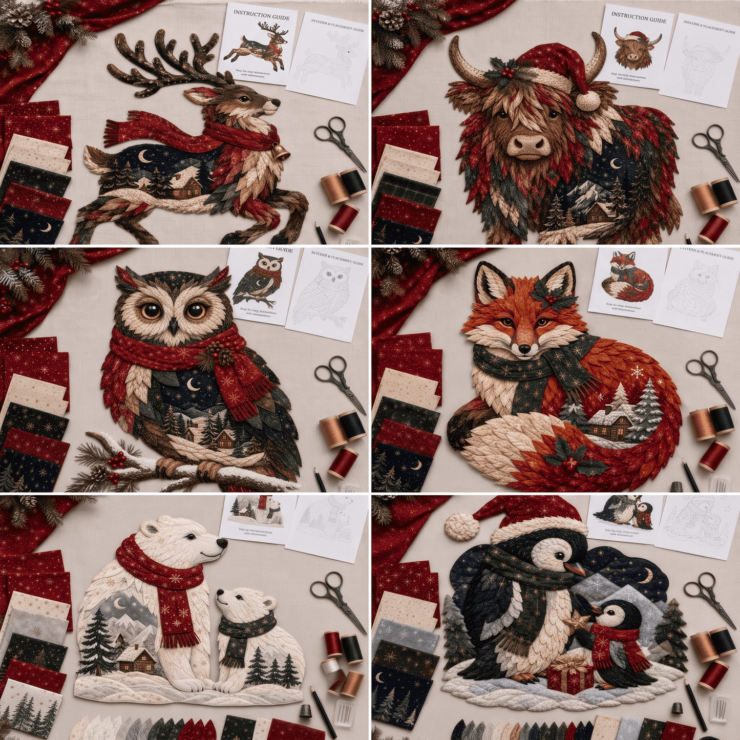 🔥Last Day 49% OFF - 🎄🎅Christmas Woodland Wildlife DIY Patchwork Kit