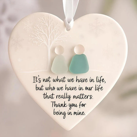 Heart-Shaped Sea Glass Friendship Decor🌊 Shaped by Nature & Crafted by Hand💝